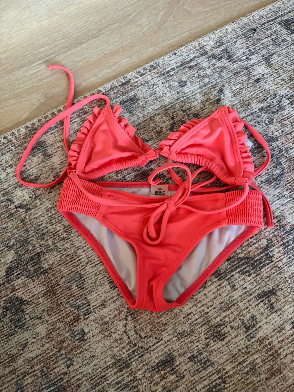 Billabong Kids Coral-Rose Ruffle Triangle Bikini